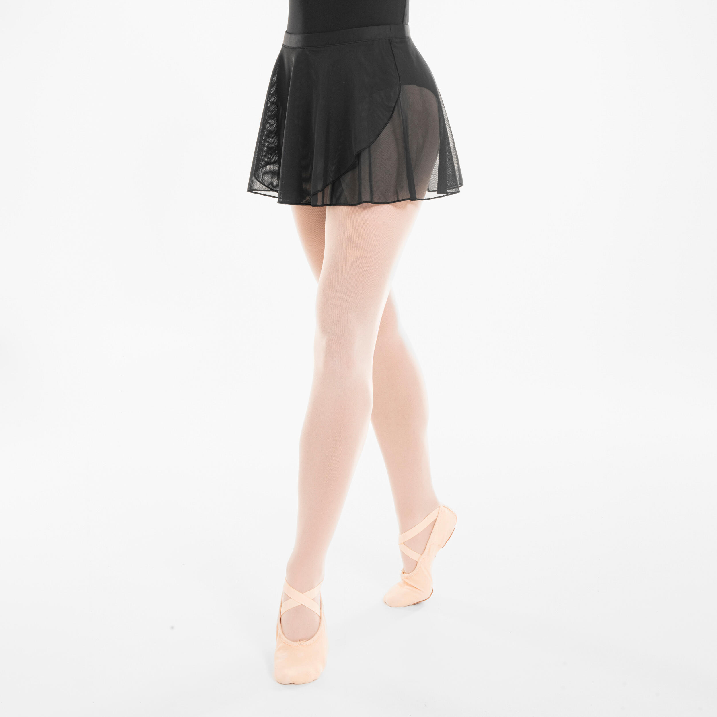 Black ballet wrap skirt in girl's voile