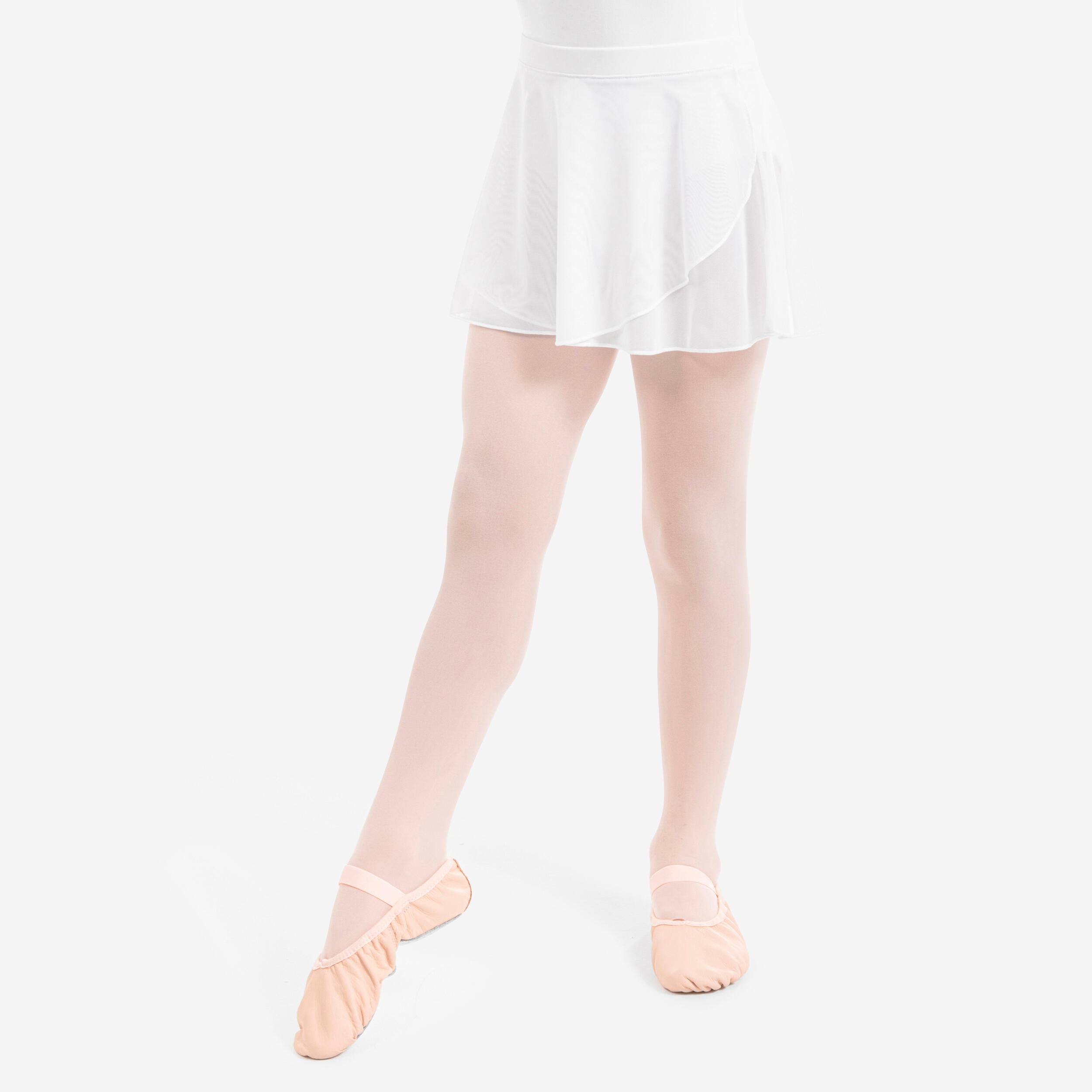 Girls' Ballet Voile Wrap Skirt - White 1/8