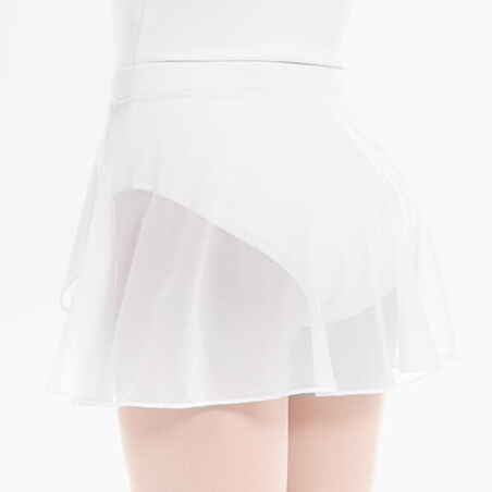 Girls' Ballet Voile Wrap Skirt - White