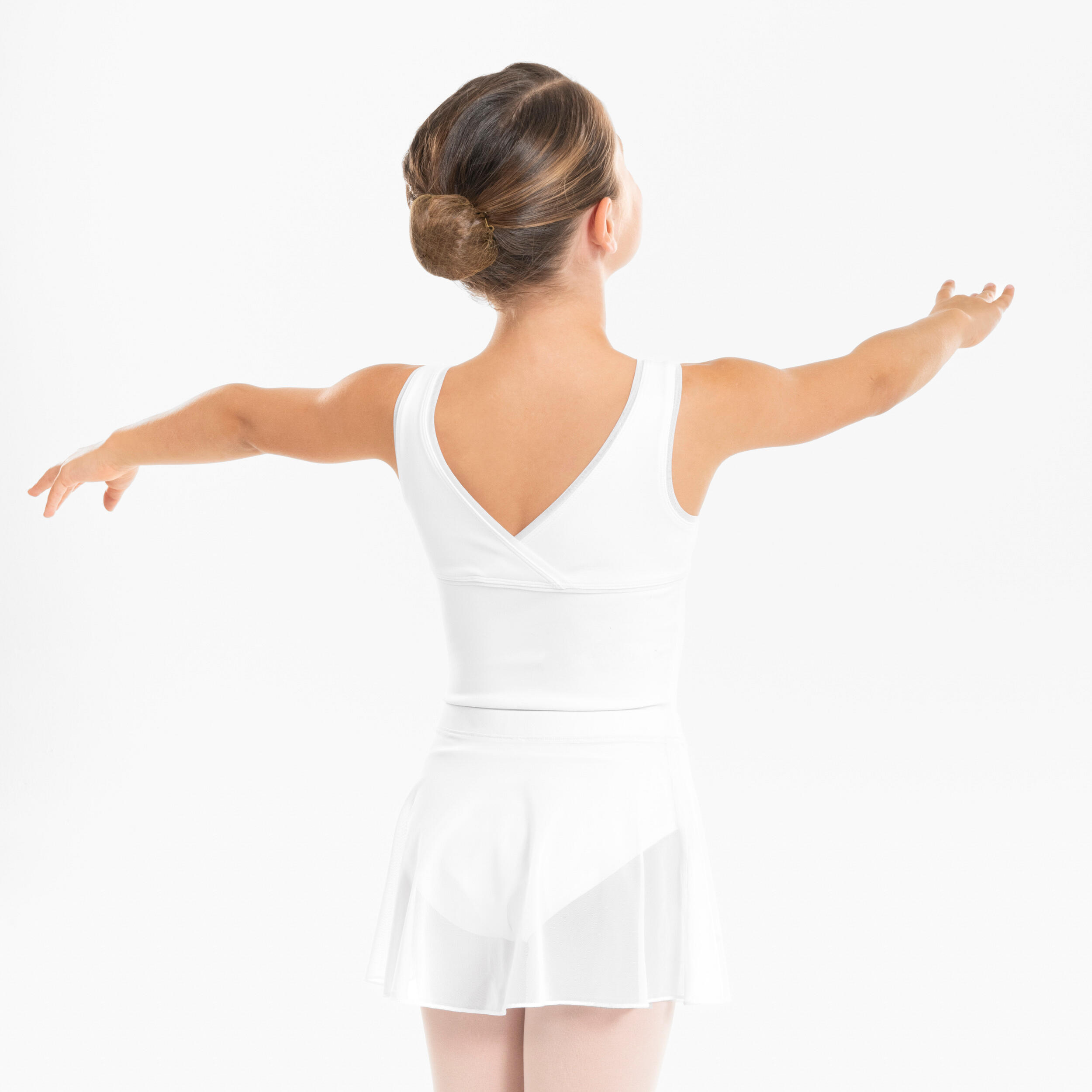 Girls' Ballet Voile Wrap Skirt - White 2/8