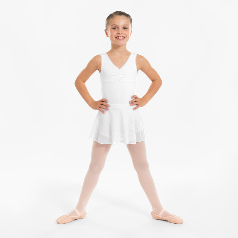 Saia de Traçar de Ballet em Tule Branco Menina