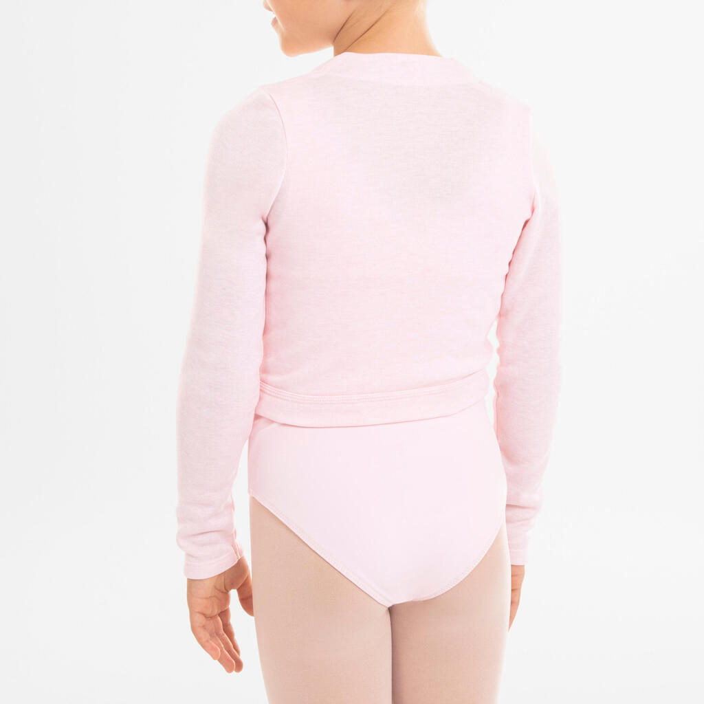 Κοριτσίστικο κρουαζέ μπλουζάκι μπαλέτου για προθέρμανση - Ροζ