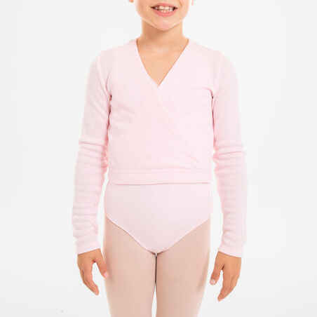 Κοριτσίστικο κρουαζέ μπλουζάκι μπαλέτου για προθέρμανση - Ροζ