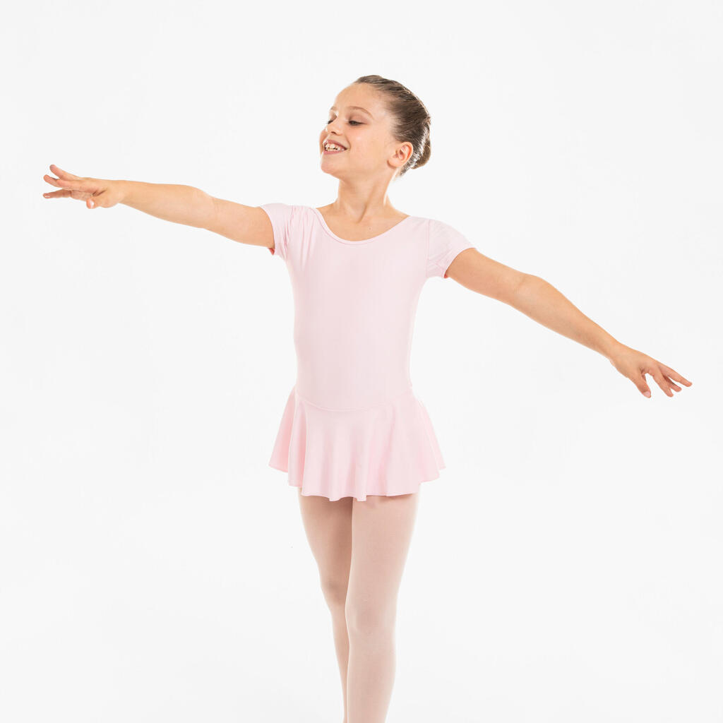 Meiteņu baleta triko ar svārciņiem, rozā