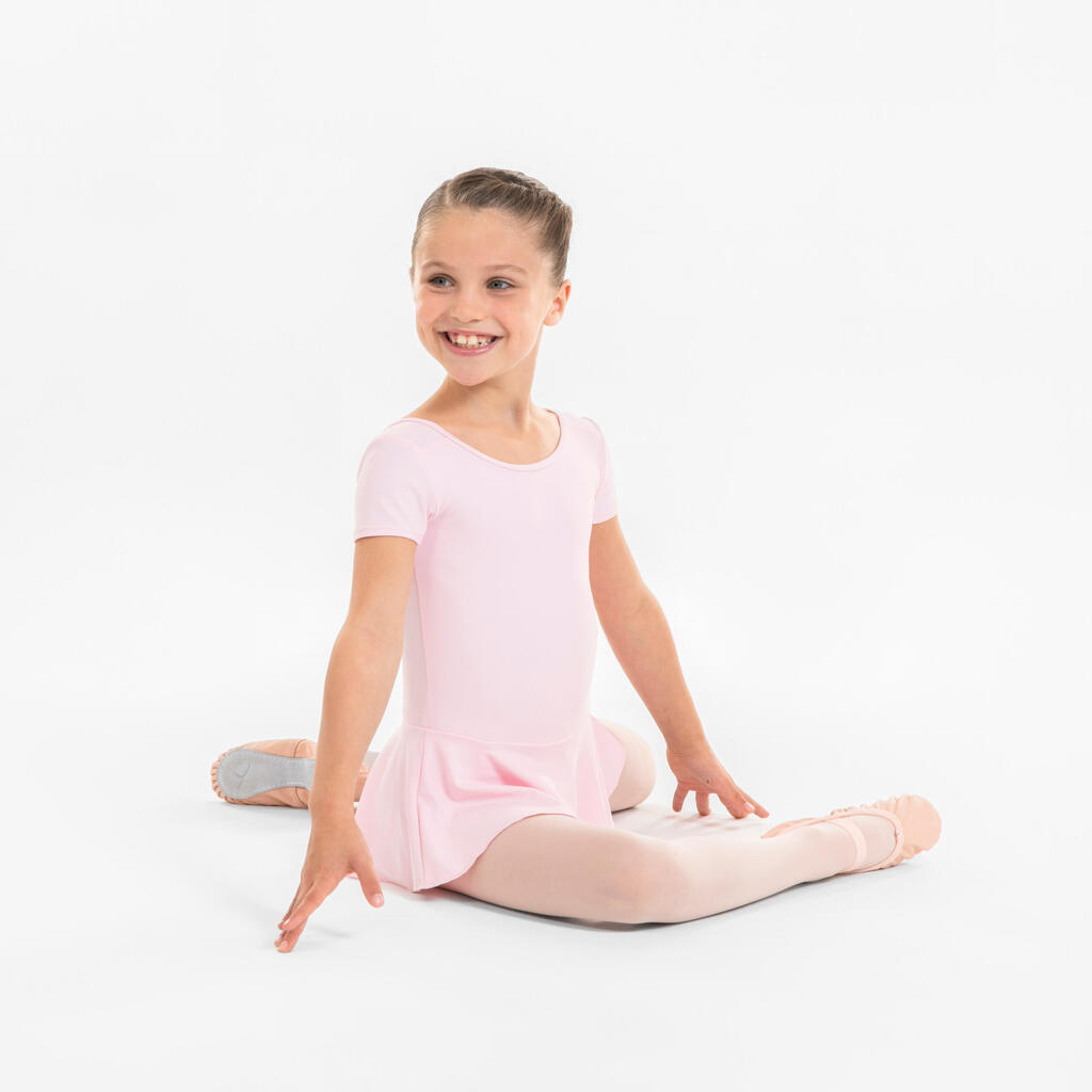 Dievčenský baletný trikot so sukničkou ružový