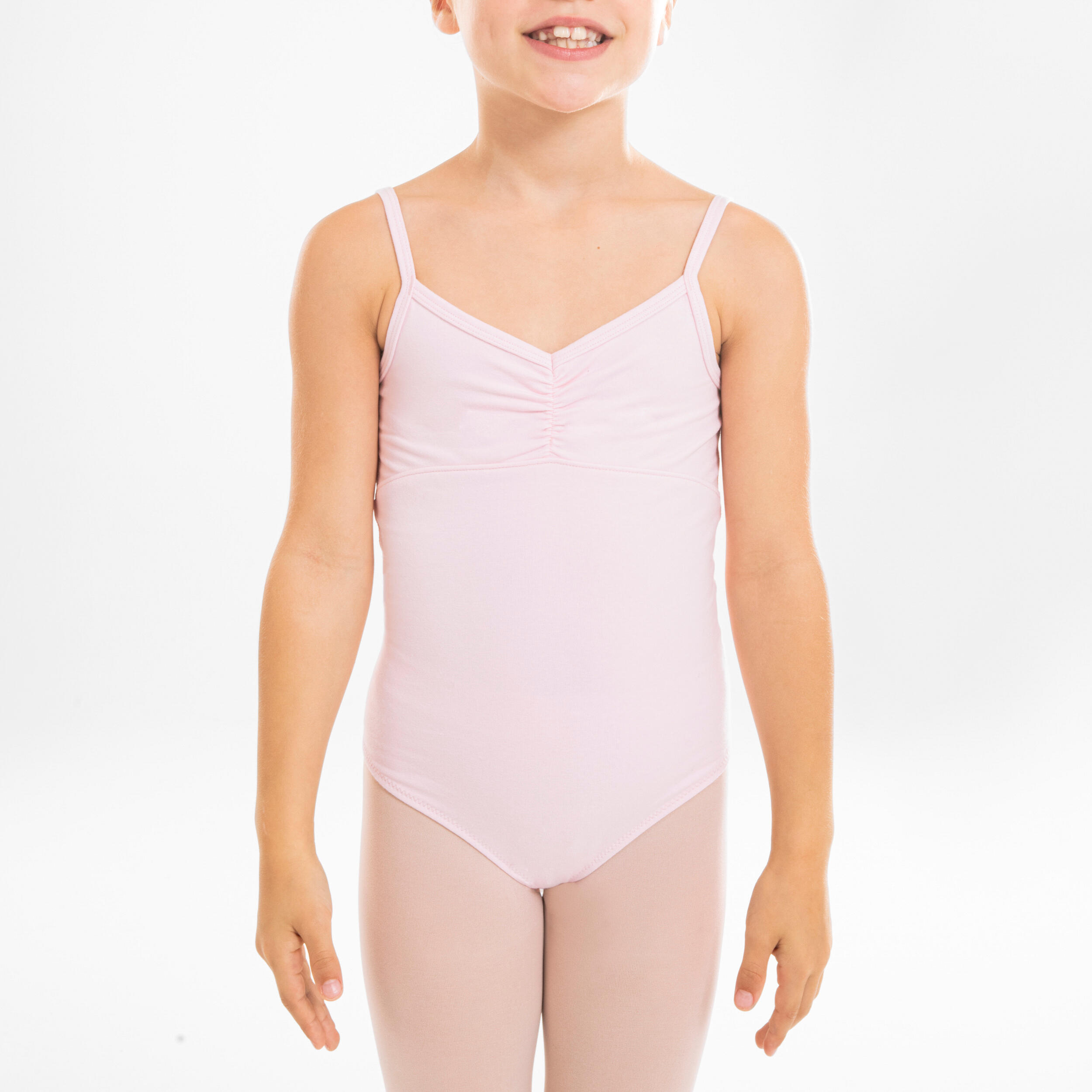 Girls' Ballet Camisole Leotard - Pale Pink 3/7