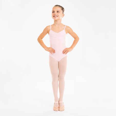 Maillot Ballet tirantes finos Niña Starever rosa pálido - Decathlon