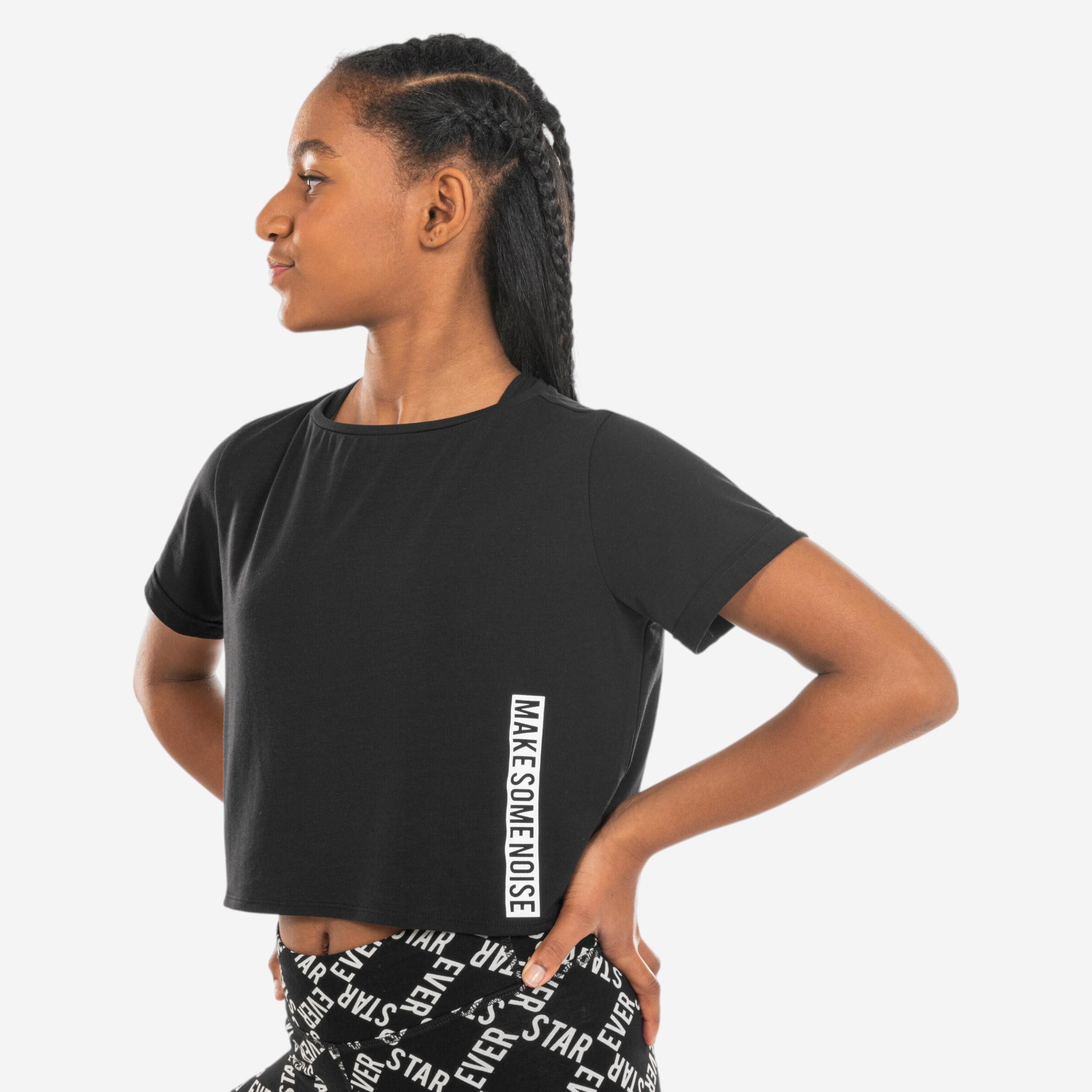 Girls Loose Modern Dance Jazz Crop Top Black