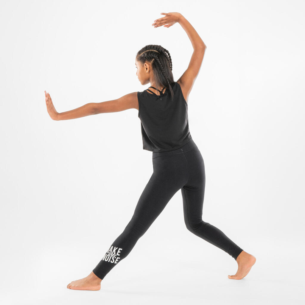 Tanz-Leggings Modern Dance hoher Taillenbund Mädchen ‒ mit schwarz/weiss Print