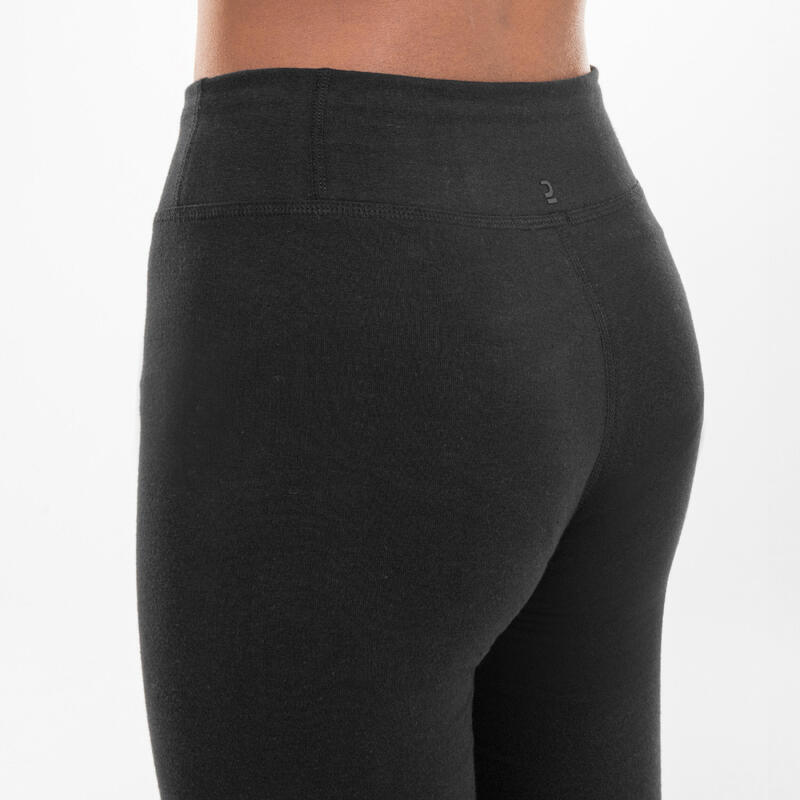 Leggings danza moderna bambina vita alta neri