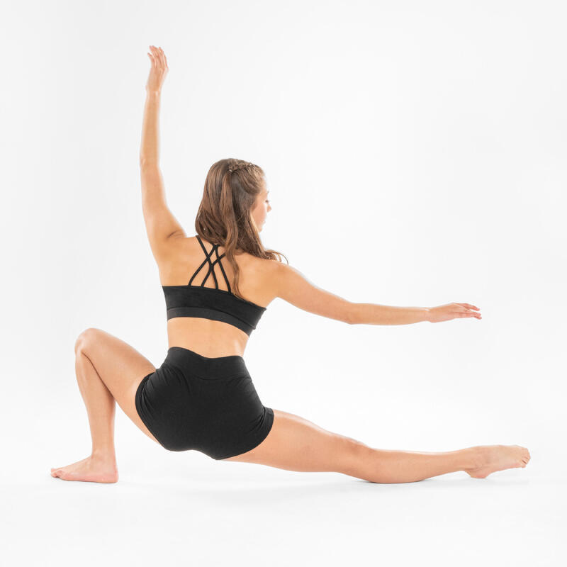 Pantalón Corto Danza Modern Jazz Niña Negro Talle Alto
