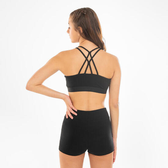 Top danza moderna bambina cotone color carne