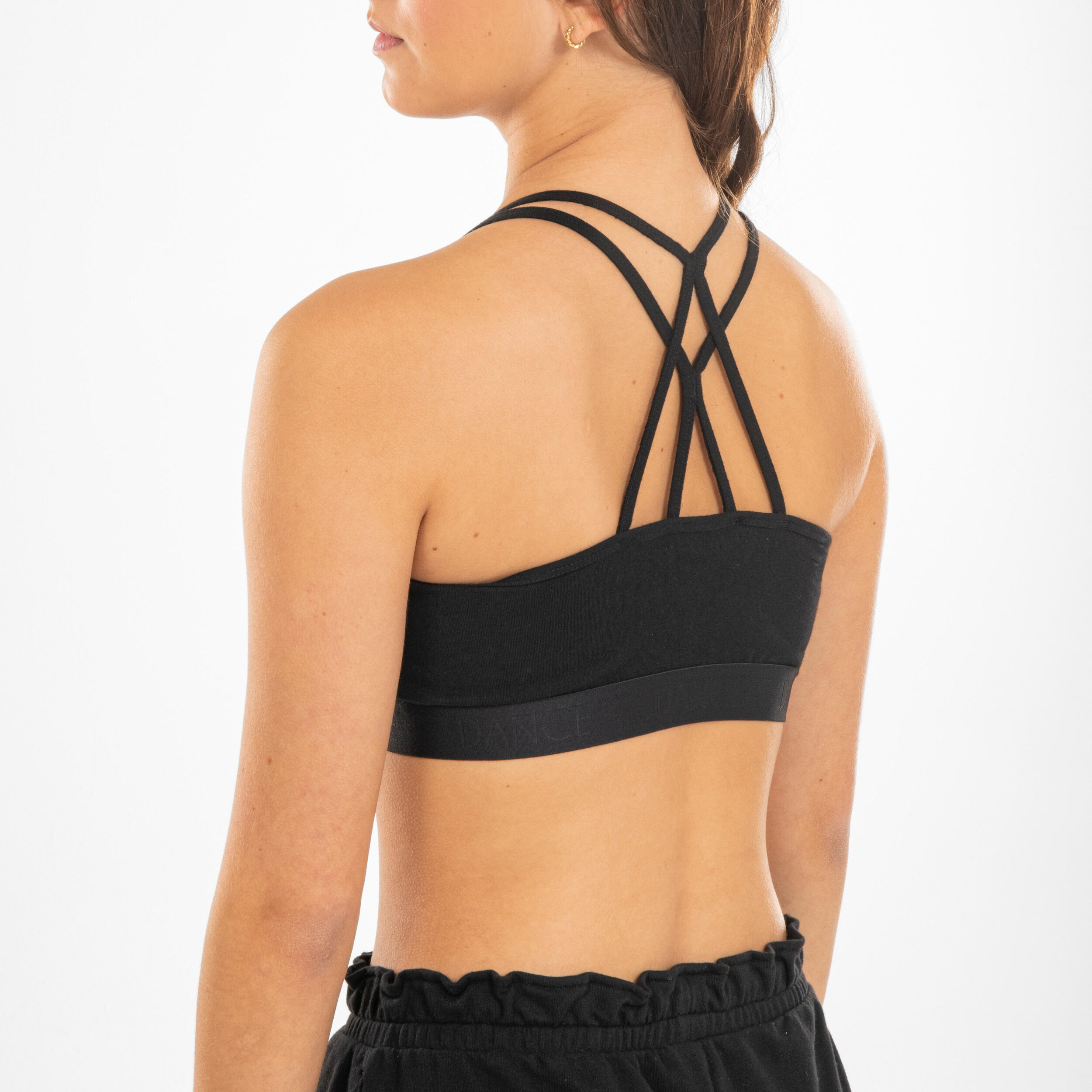 Girls’ Modern Dance and Modern Jazz Sports Bra - Black - STAREVER
