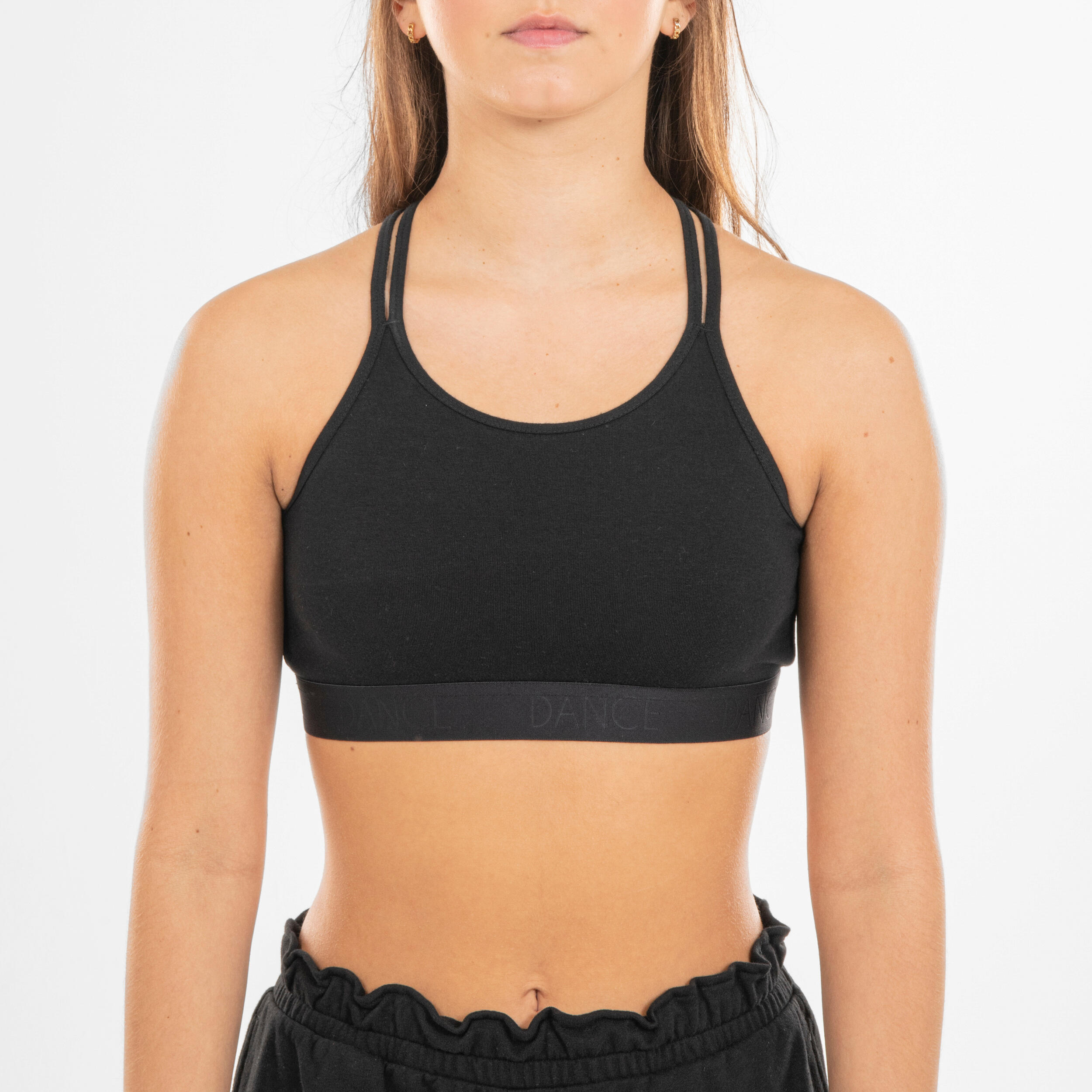 Girls’ Modern Dance and Modern Jazz Sports Bra - Black - STAREVER
