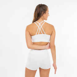 Girls' Modern Jazz Dance Thin Strap Crop Top - White