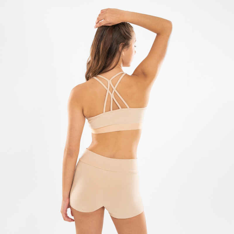 Tanzbustier Modern Jazz Dance schmale Träger Mädchen beige