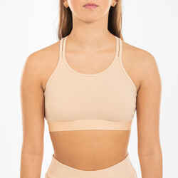 Girls' Modern Dance/Jazz Sports Bra with Thin Straps - Beige