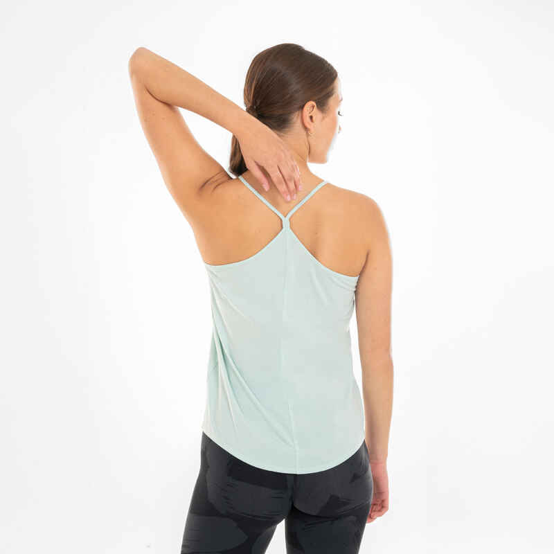 Women's Modern Dance Thin-Strap Loose Tank Top - Green