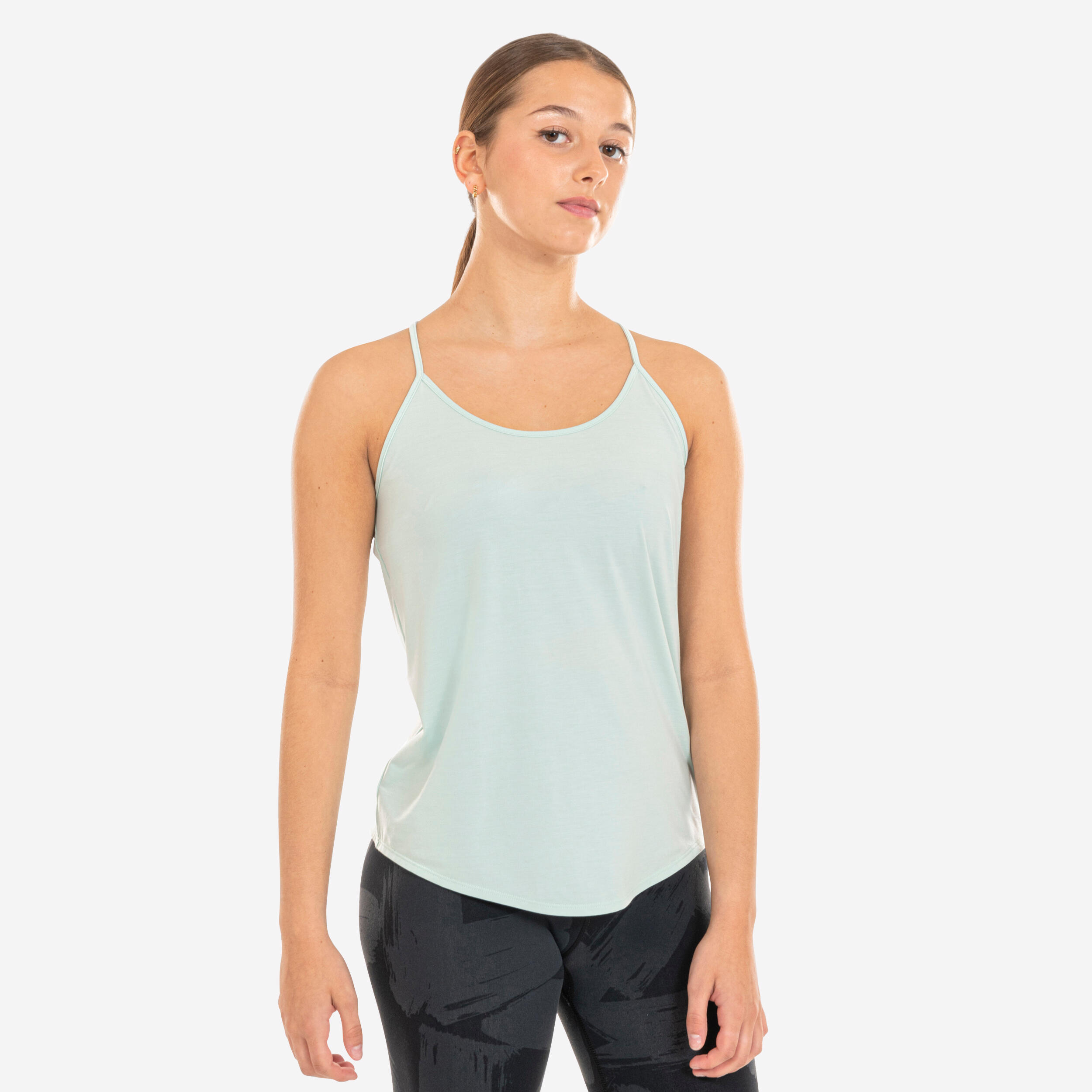 Women's Modern Dance Thin-Strap Loose Tank Top - Green 4/5