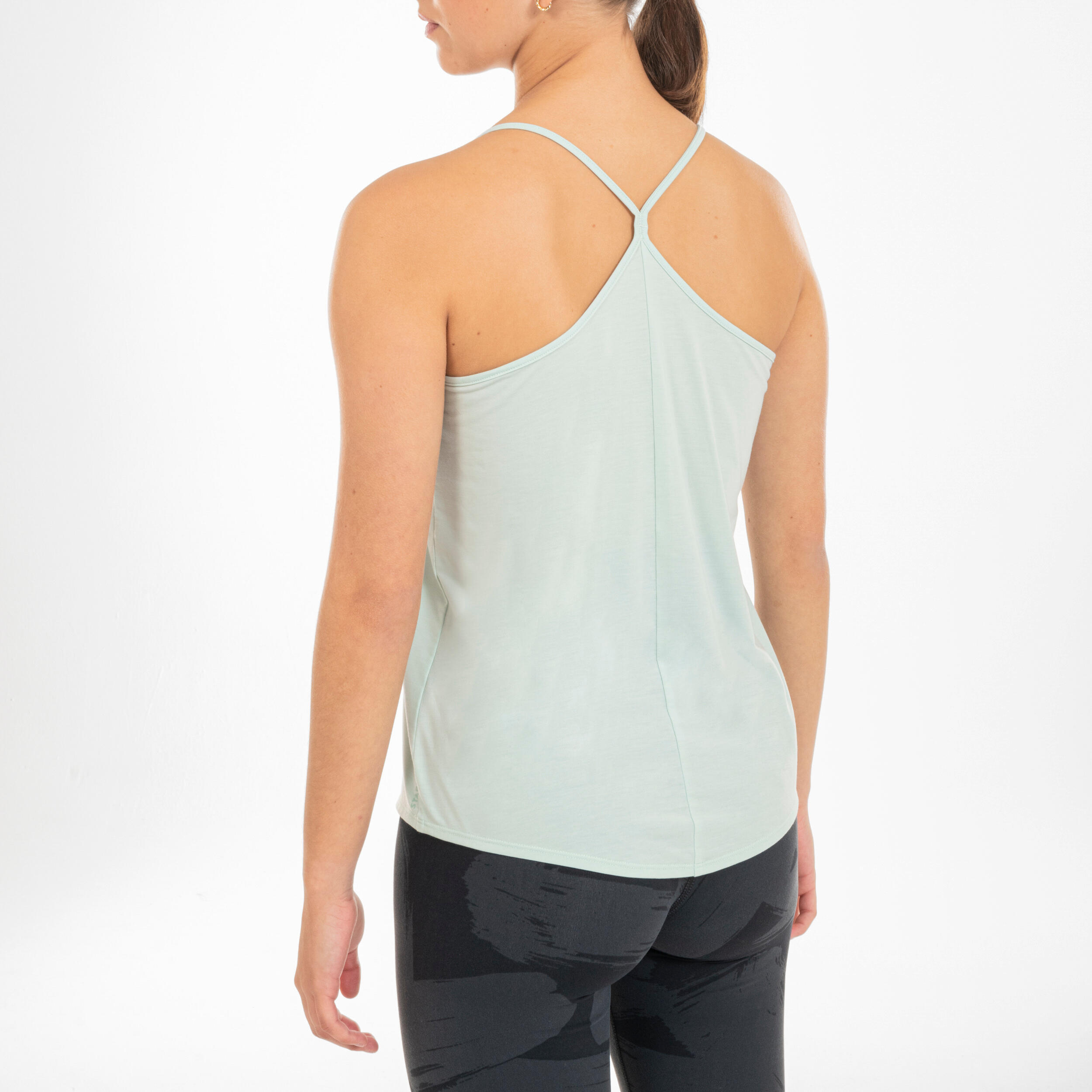 Women's Modern Dance Thin-Strap Loose Tank Top - Green 3/5