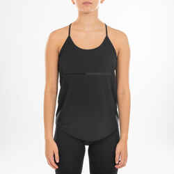 Women's Modern Dance Thin-Strap Loose Tank Top - Black