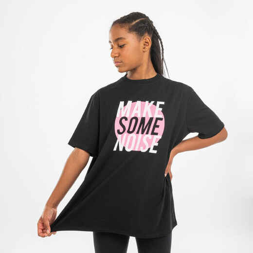 Girls' Oversized Modern Dance/Jazz T-Shirt - Black