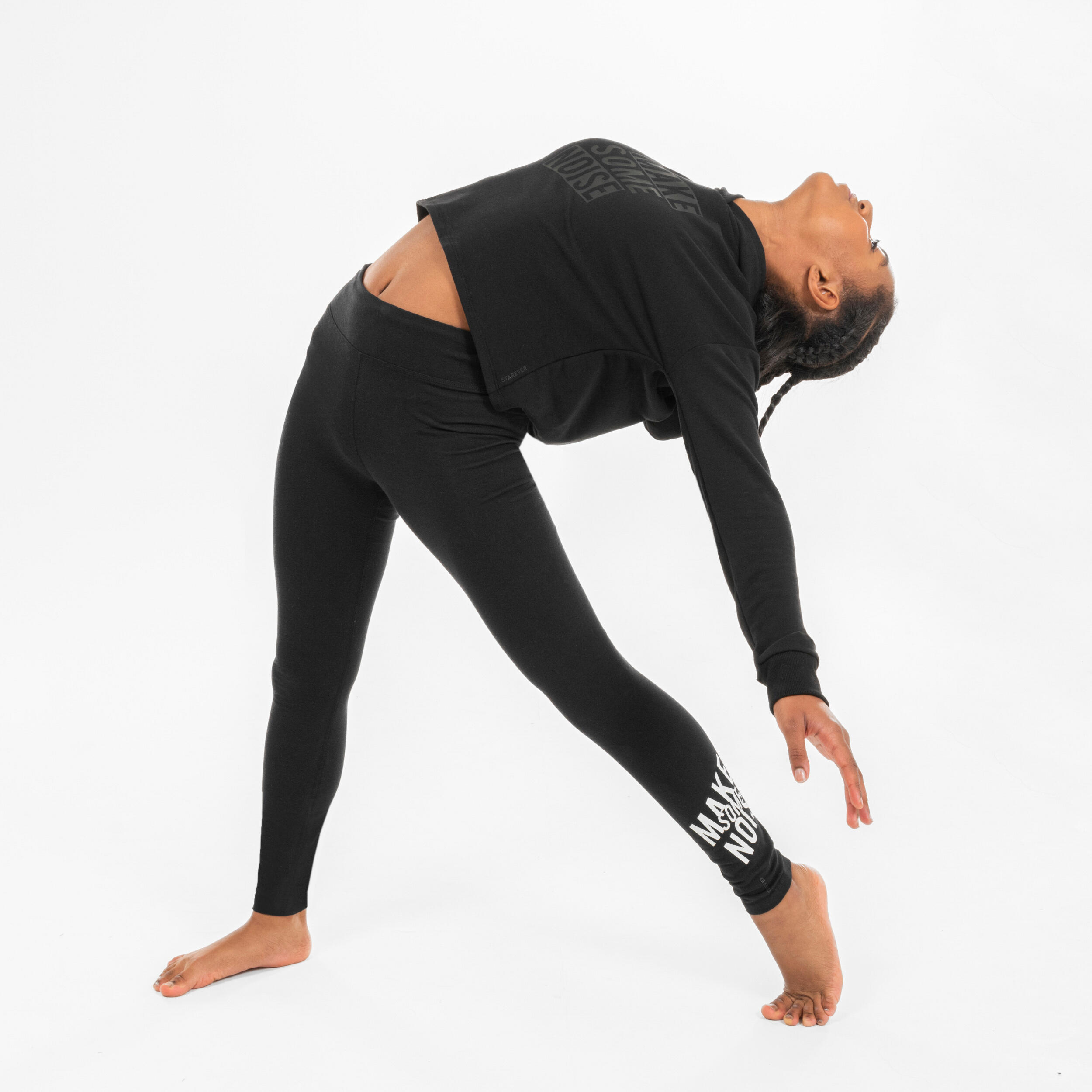 Sudadera Danza Modern Jazz Niños Negro Ultra Crop Capucha 6/7