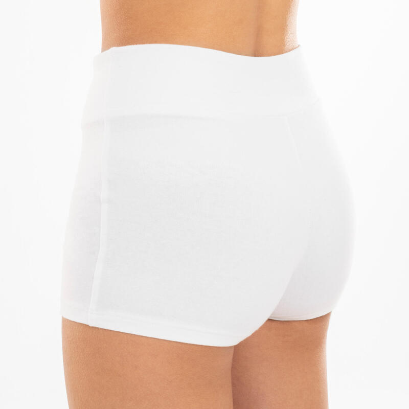 Pantalon scurt talie înaltă Dans modern Alb Fete 