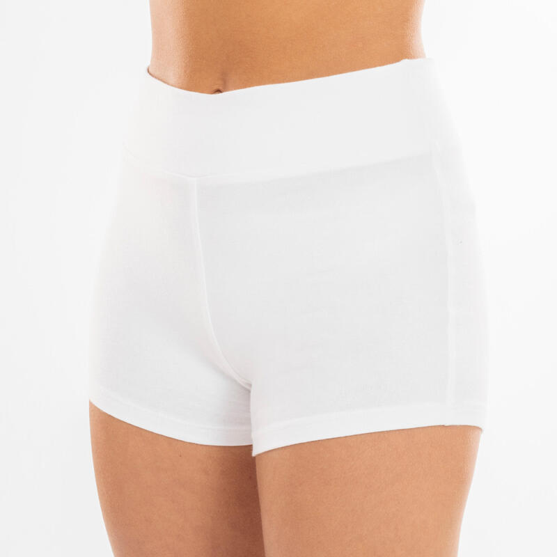 Meisjesshort met hoge taille voor modern jazz wit