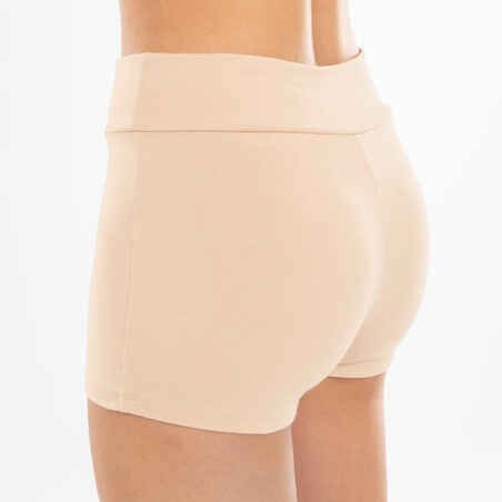 Girls' High-Waisted Modern Dance/Jazz Shorts - Beige