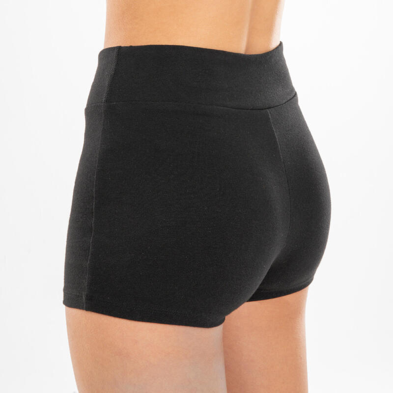 Meisjesshort met hoge taille voor modern jazz zwart