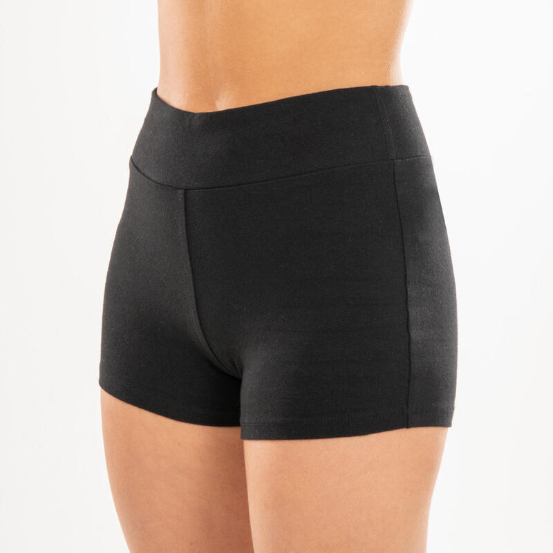 Meisjesshort met hoge taille voor modern jazz zwart