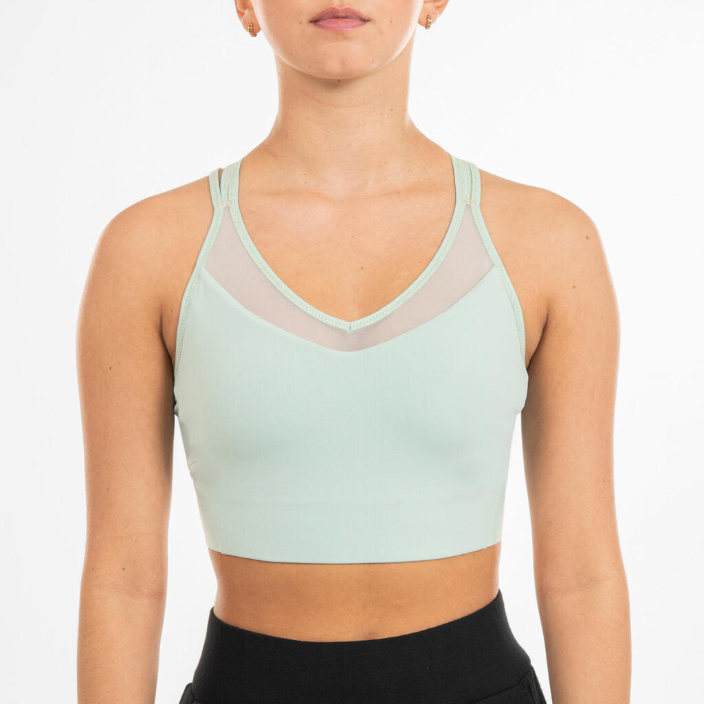 Tanz-Bustier Modern Dance Bi-Material Damen grün 