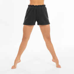 Girls' Wide Modern Dance/Jazz Shorts with Pockets - Black