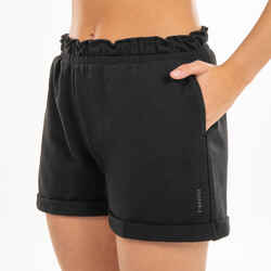 Girls' Wide Modern Dance/Jazz Shorts with Pockets - Black