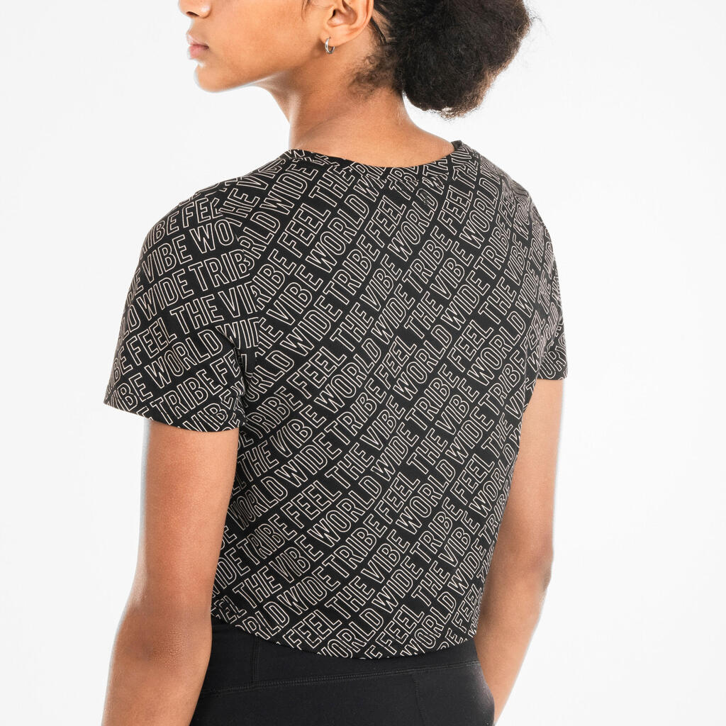 Women's Urban Dance Crop Top - Black Print