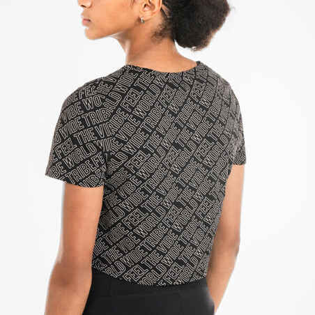 Women's Urban Dance Crop Top - Black Print