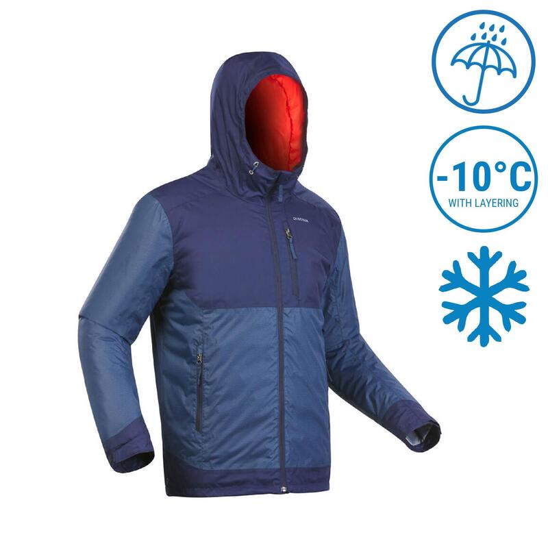 Giacca trekking uomo SH500 azzurra | -10°C