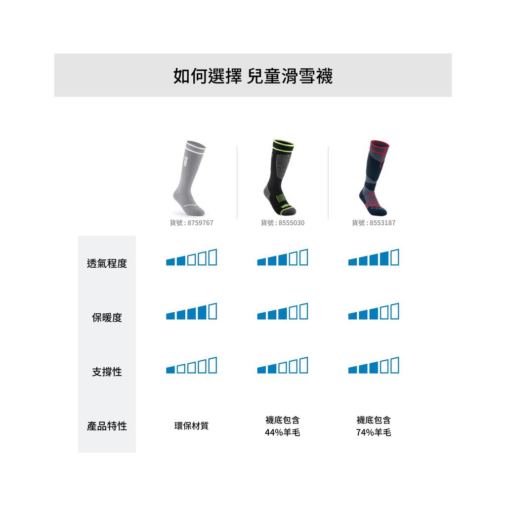 Detské lyžiarske ponožky 50 sivé