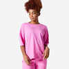 Sieviešu brīva piegriezuma fitnesa T krekls “520”, rozā