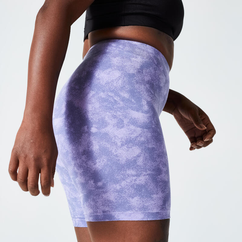 Short Cycliste Fitness Femme - 500 imprimé Violet