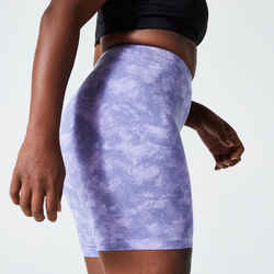 Women's Fitness Cycling Shorts 500 - Purple Print