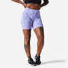 Women's Fitness Cycling Shorts 500 - Purple Print