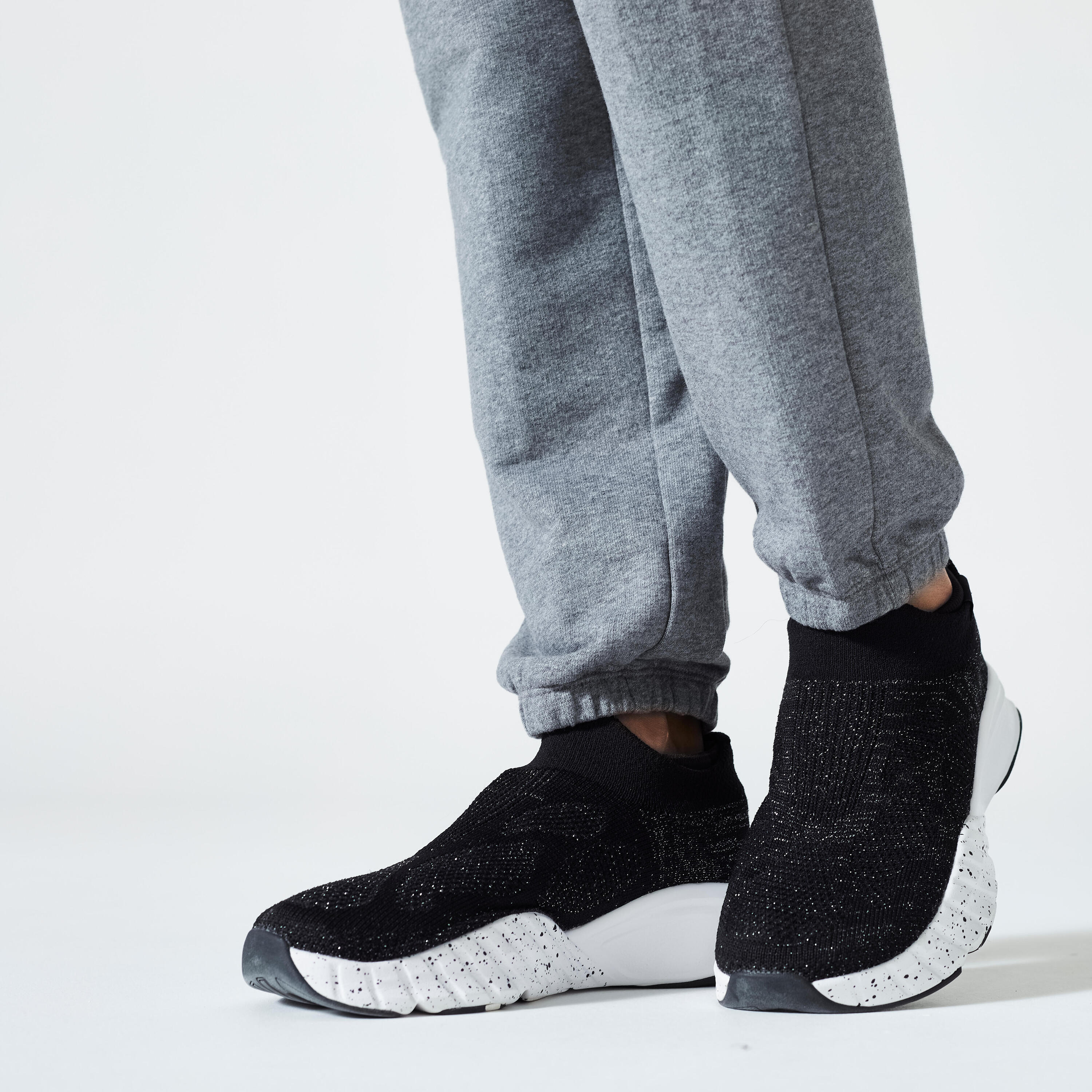 Pantalón Jogger Fitness 500 Mujer Gris Slim 2/7