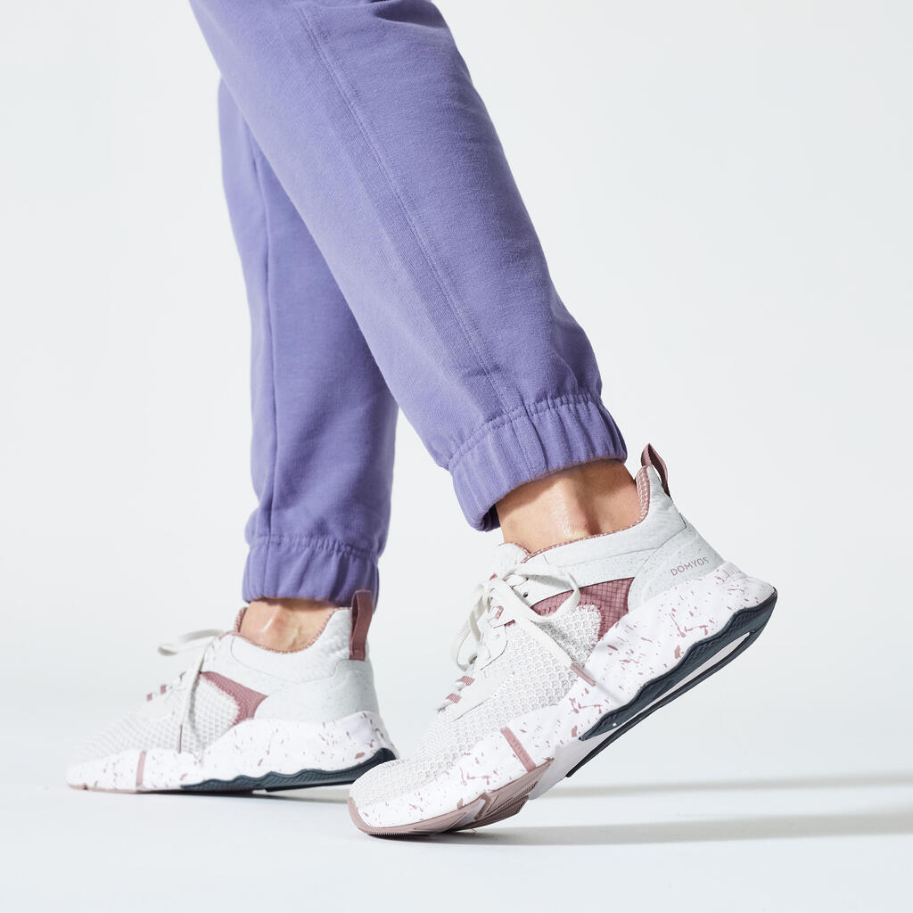 Pantalon jogging femme en coton, violet