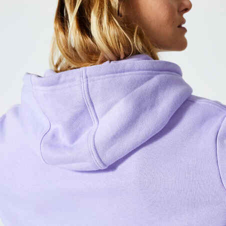 Moteriškas ilgas džemperis su gobtuvu „500“, violetinis