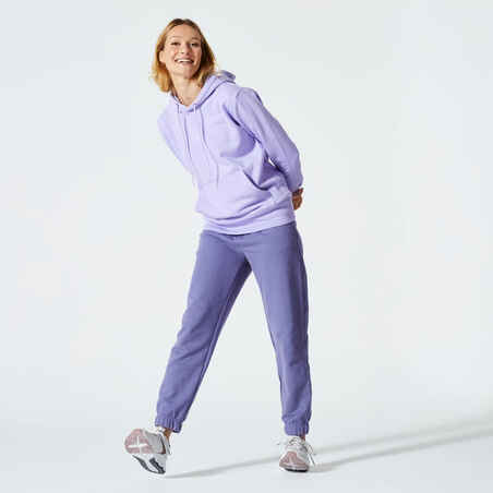 Women's Fitness Hoodie 500 Essentials - Purple