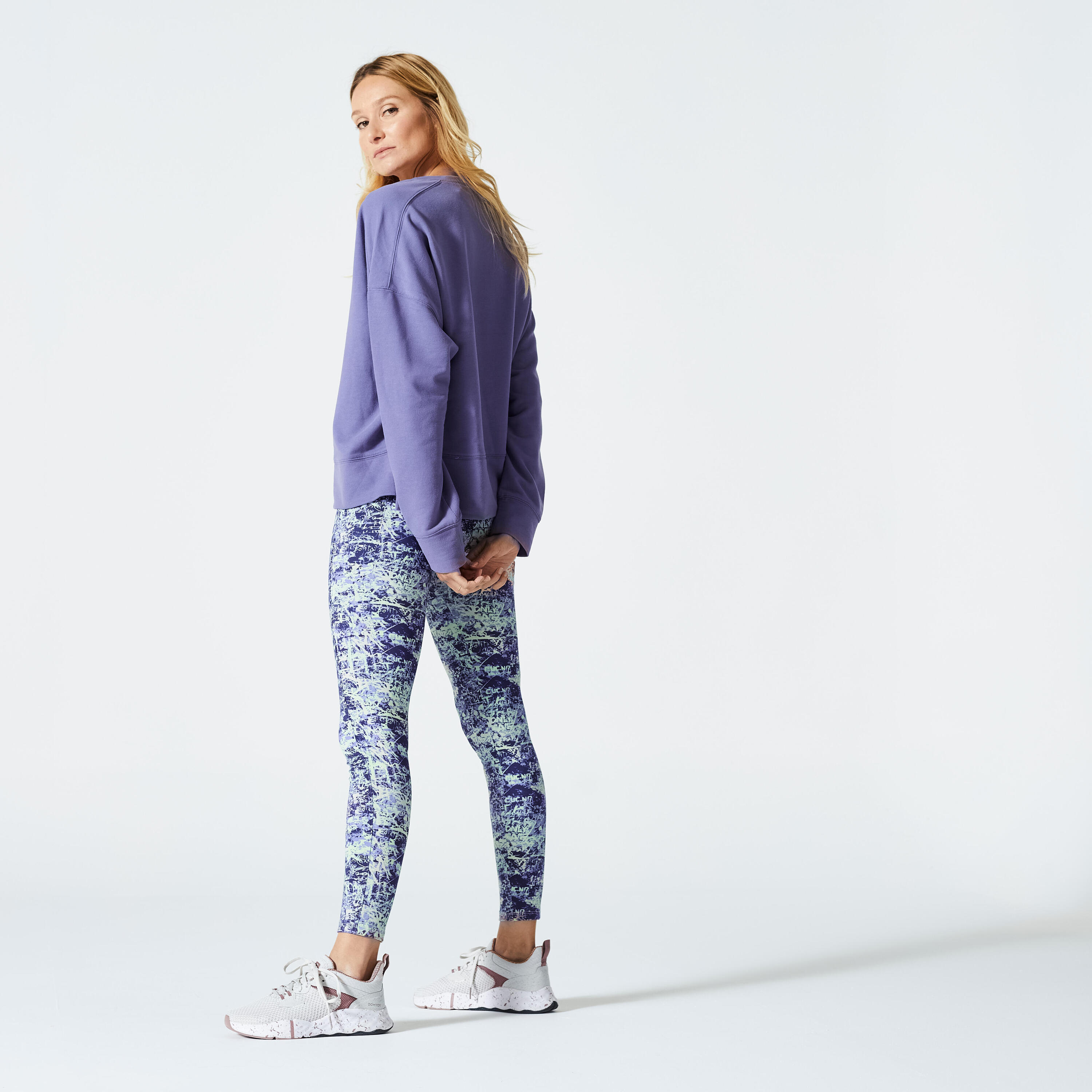 Sudadera Fitness 120 Mujer Azul Holgada 2/5