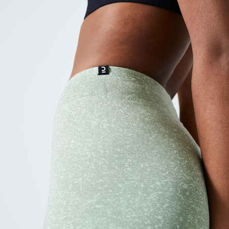 Mallas Leggings fitness algodón Fit+ Mujer Domyos verde - Decathlon