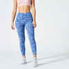 Women's Fitness 7/8 Leggings Fit+ 500 - Blue Print